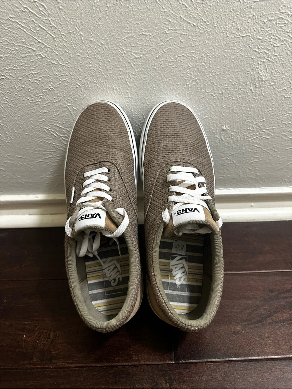 Vans Men’s Low-Top Sneakers in Taupe and White